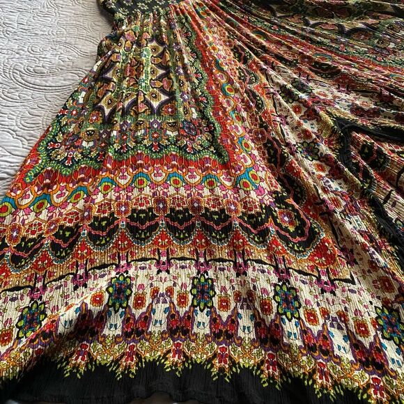 Boho Maxi L Dress Handkerchief Hem Cottage Indie Festival Hippie Bohemian B8 - Picture 12 of 13